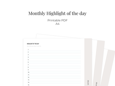 Monthly highlight of the day bullet journal habit tracker highlight of the day journal journals layout