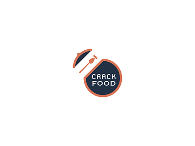 Crack food logo concept branding design icon illustration logo typography vector