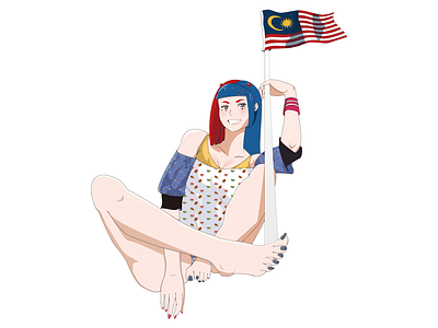 Are you a Patriotic Malaysian? character character art character concept character creation design flat illustration malaysia sticker sticker art