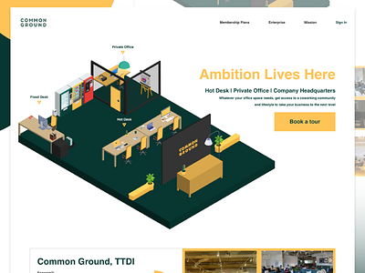 Common Ground Redesign Concept branding clean design illustration isometric isometric art isometric design landing page layout ui ui design uiux user interface ux vector web web design