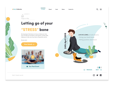 Website Design concept 2 design illustration layout ui web design yoga yoga pose