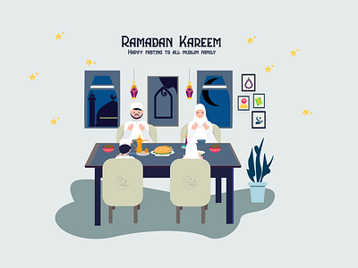 Ramadan design food illustration layout pray ramadan ramadan kareem table