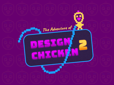 Retro Arcade Video Game Logo - Design Chicken Chicken adventure arcade branding chicken combination mark gaming glow icon logo logotype neon pixel pixelart playful retro scanlines texture videogame whip