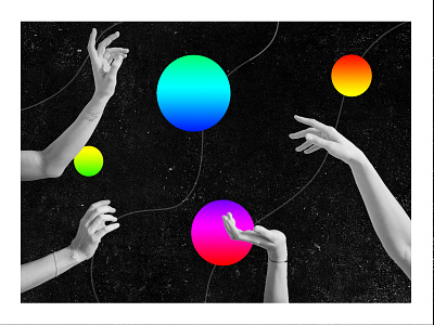 Rainbow hands circle design gradient graphicdesign hands illustration lgbt print rainbow soft grunge texture
