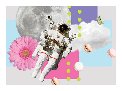 Space trip. collage cookie design flower graphicdesign illustration moon nasa space vector