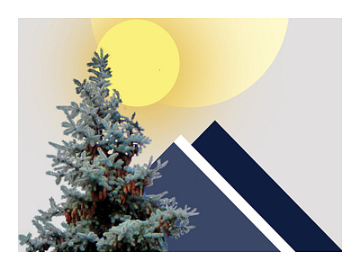 Good morning mountain. collage design graphicdesign illustration mountain sun tree vector