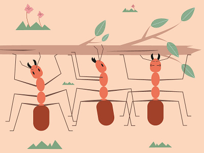 ants ants illustration illustrator kidsbook vectors