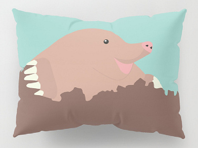 Dribble Mol Kussen 01 animal decoration house illustration illustrator mole pillow vector