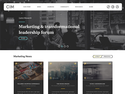 CIM homepage redesign