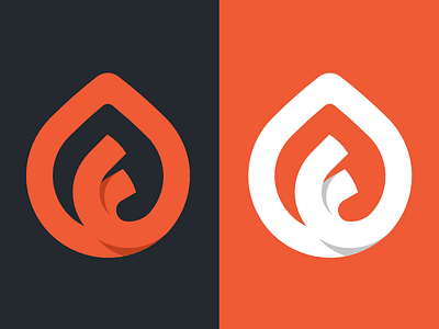 F Icon brand branding f flame icon leaf letter logo mark orange