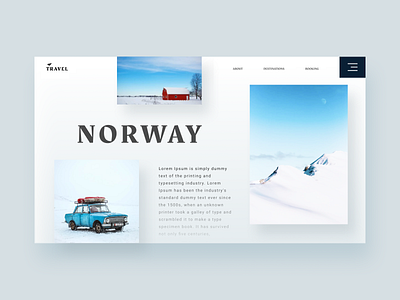 Explore Norway clean clean ui colorful design exploration explore header illustration minimal norway paris travel typography ui uiux ux visit web website