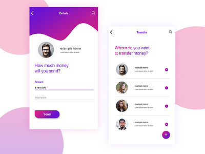 Send money app UI