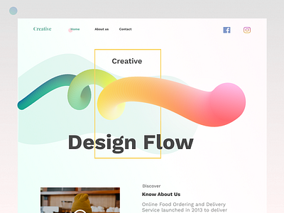 Creative Design Flow Website agency colorful creative design gradient landing page minimal product typography ui ux web