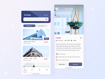 Fin State - Real state app X architecture clean colorful design housing minimal minimalist real estate real state realestate trend typography ui uiux ux