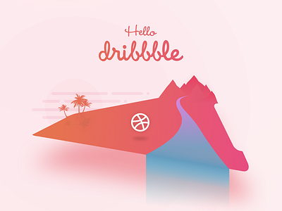 Finally, Hello Dribbble! chill debut design first shot hello dribbble illustration mountains palms ui waterfall