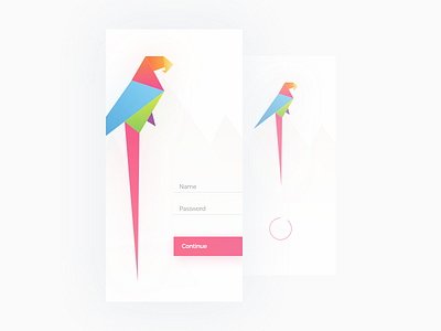 Parrot Vibe app clean color creative design graphics illustration minimal mobile summer ui ux