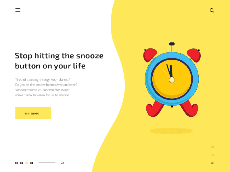 Alarm clock alarm alarmclock animation animations design motion ui ux web yellow