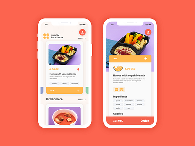 lunchoba-online cafeteria app appdesign appdesigner colors delivery design dishes food lunch mobile mobile app mobile ui orange order ui ui design uidesign ux uxdesign uxdesigns