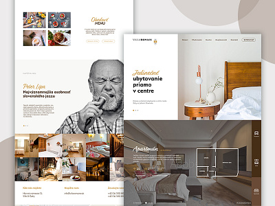 Villa Romaine - Hotel & Restaurant brown clean design flat hotel restaurant ui ux web website