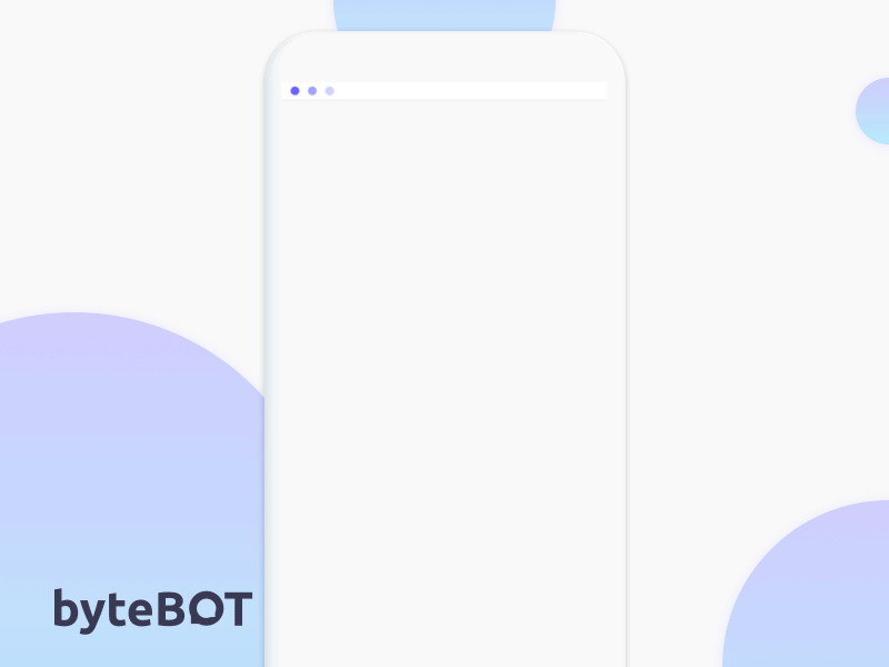 bytebot ai animation bot bytebot chat colours gif gradient iphone mascot mock up shapes