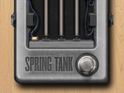 Spring Reverb Pedal black engraving guitar guitar pedal user interface interface metal pedal reverb spring tank ui wires