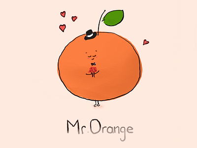 Mr.Orange animation character fruit gentlemen illustration orange romance