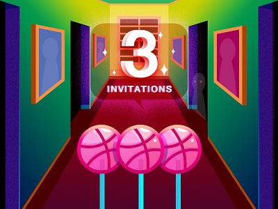 Come Play With Us flim illustration invitation shining