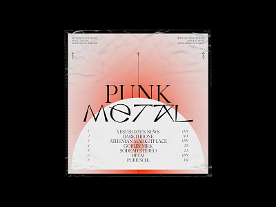Album cover - Punk, Metal concept design editorial minimalist typogaphy