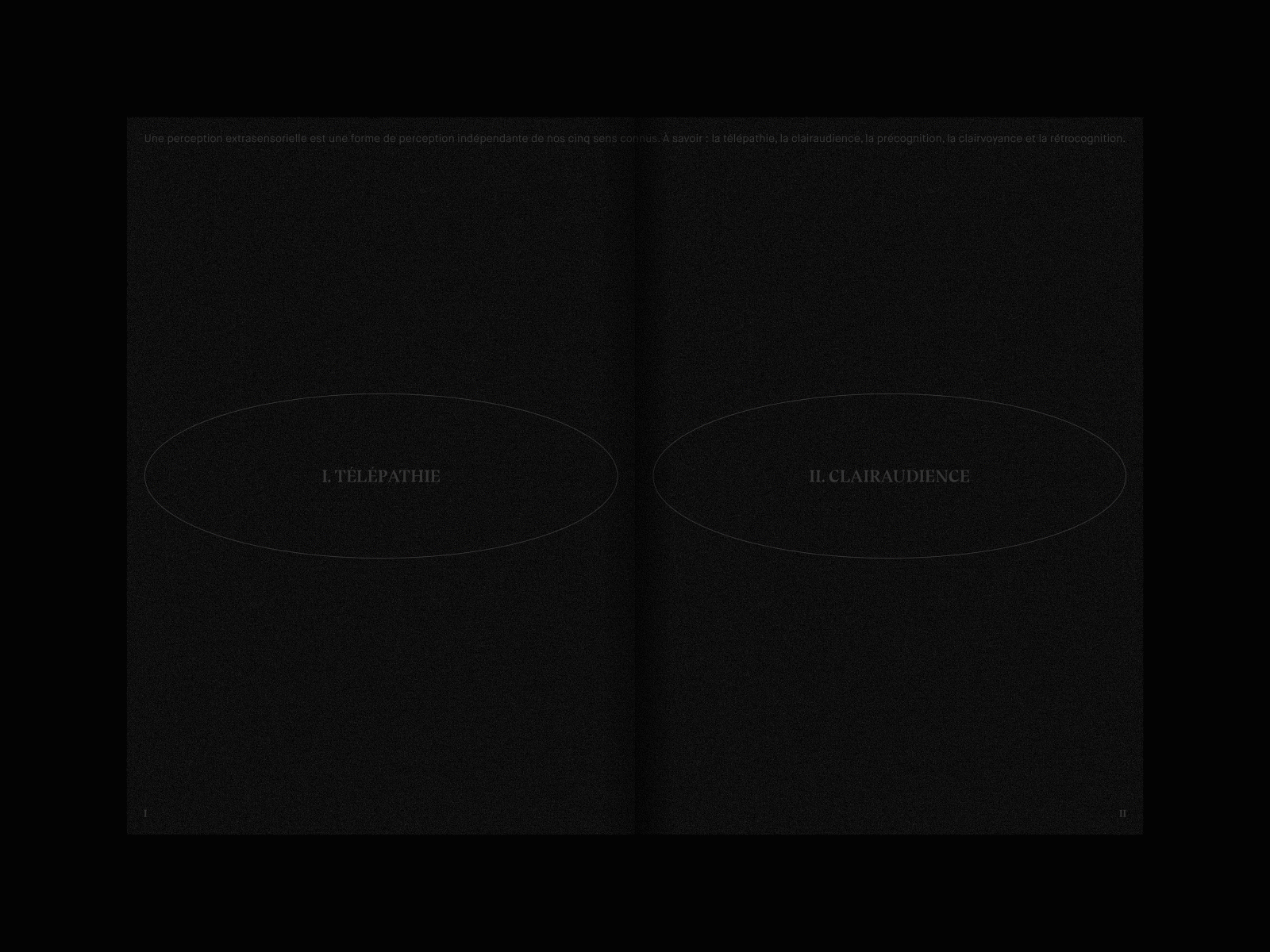 Perceptions extrasensorielles - Book concept design editorial graphic design layout minimalist photo typogaphy