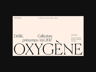 Oxygène - Website concept design editorial graphic design interface layout minimalist typogaphy webdesign website