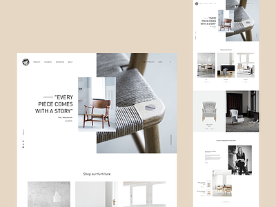 Carl Hansen - Homepage concept design interface ux web webdesign