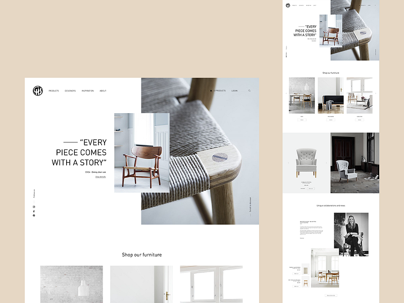 Carl Hansen - Homepage by Pauline Maudet on Dribbble