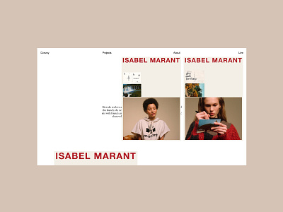 Convoy - Isabel Marant, layout design concept design editorial interface webdesign