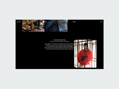 Convoy - Gucci Open House, layout design concept design interface web webdesign website