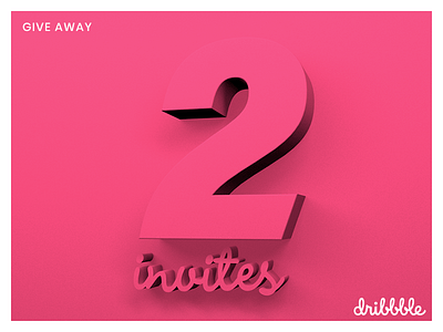 2 Invites to give away 2 away contest dribbble give invites