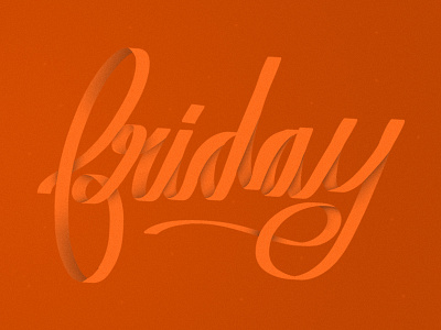 Friday brush caligraphy friday orange photoshop typgraphy