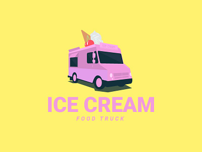 Ice cream food truck adobe ai cream food ice illustrator logo truck