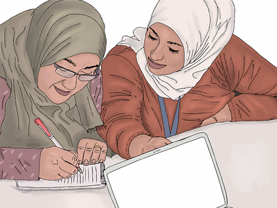Refugee tech workers illustration iraq refugee refugees tech