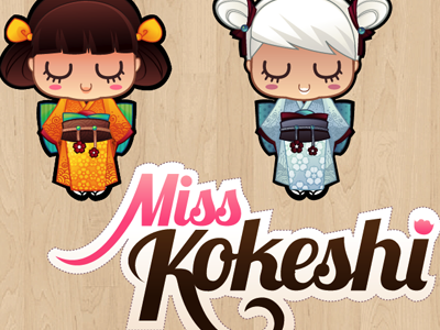 Miss Kokeshi Vol. 1 character character sheet illustration vector wordmark