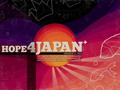 Hope 4 Japan Tribute Poster crane earthquake fukushima japan koi oragami papercrane poster tsunami