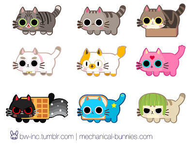 Famous Kitties pt 2 cat cat memes illustration kitties memes vector