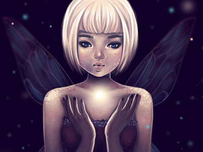 Light fairy girl illustration painting portraits