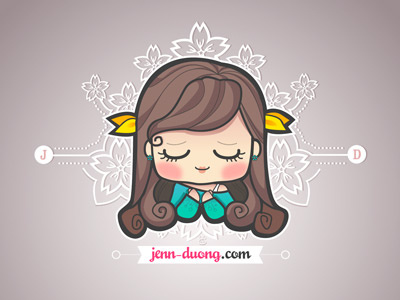 jenn-duong.com characters cute illustration illustrator kokeshi vector