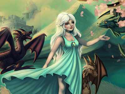 Daenerys Targaryen drawing fanart game of thrones illustration painting photoshop