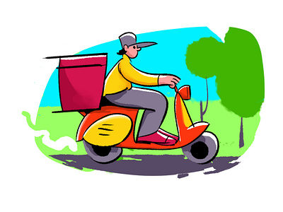 Home delivery delivery delivery boy delivery service ecommerce online sale parcel riding scooter