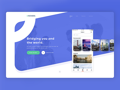 Krimble - Concept website travel app