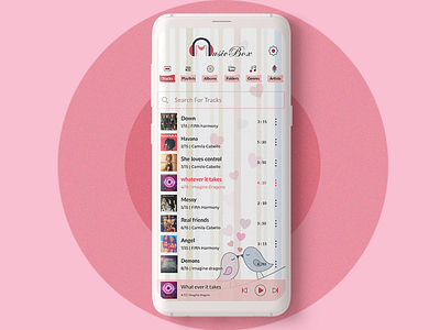 Music Box love birds music app pink color valentine day