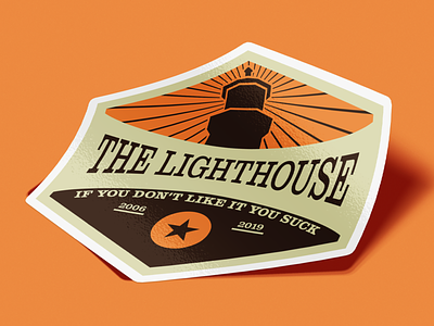 The Lighthouse Orange Sticker branding design icon illustration lighthouse logo orange sticker typography vector