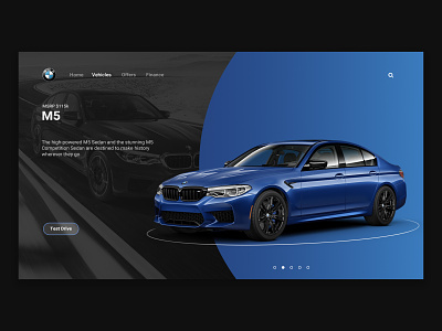 BMW M5 automotive blue bmw ui ux vehicle volkswagen web