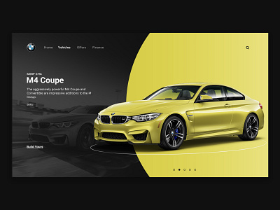 BMW M4 automotive bmw ui ux vehicle web wolkswagen yellow